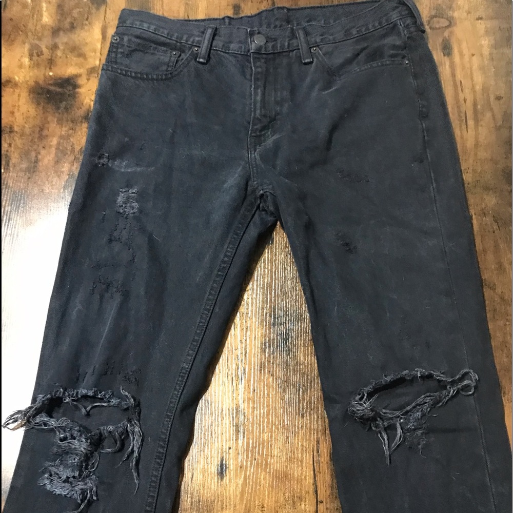 LEVI’S Black 511 Distressed Jeans 32Wx30L